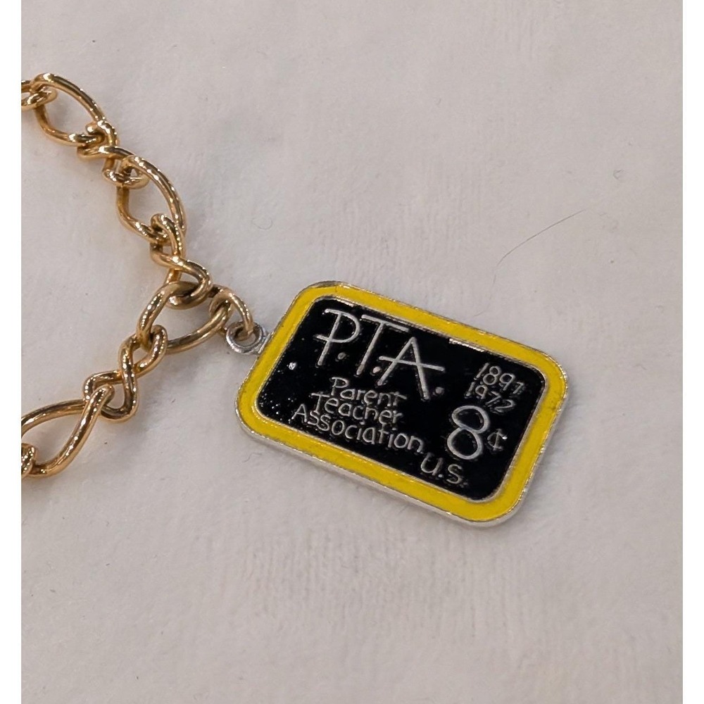 Vintage PTA Parent Teacher Association 75th Anniversary Charm Bracelet 7.5"